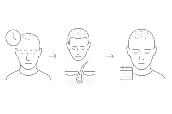 毛周期と期待できる変化のタイムライン｜3～6か月以降の変化イメージ