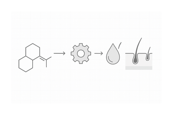 5αリダクターゼがDHTを産生し毛包をミニチュア化するメカニズム図（AGA対策）