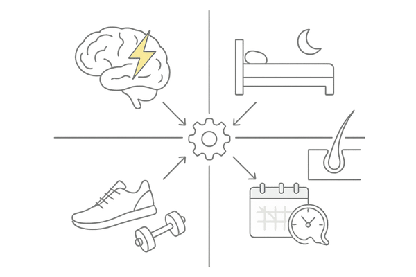 ストレス・睡眠・運動・生活リズムが5αリダクターゼ活性に与える影響