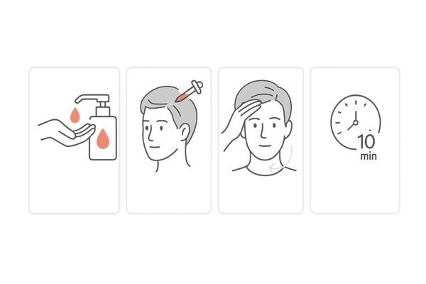 キャピキシル外用の正しい塗布手順（朝・夜の4ステップ）