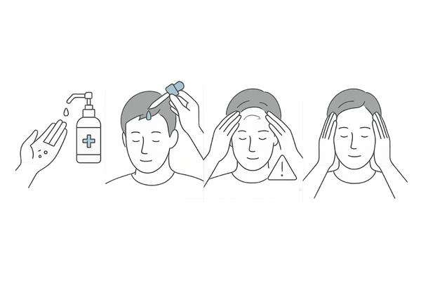 キャピキシルの正しい使い方｜塗布と頭皮マッサージの4ステップ（朝晩2回）