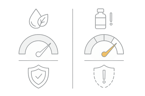 ペンタデカンの安全性イメージ比較(低刺激・バリア機能への影響の少なさ)