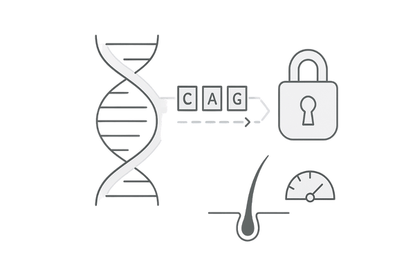 AR遺伝子CAGリピート長とアンドロゲン感受性の関係（遺伝的素因の図解）