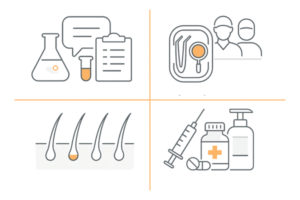 自毛植毛の費用内訳イメージ（カウンセリング・基本料金・株単価・麻酔や術後ケア）