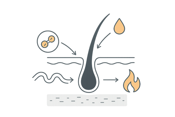 男性ホルモンと頭皮環境の変化を示す図