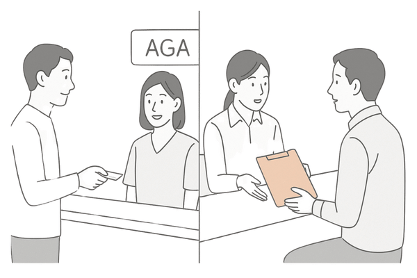 AGAクリニックの初診料と一般診療の比較イメージ