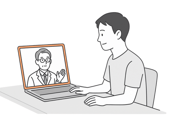 オンライン診療を利用する男性のイメージ