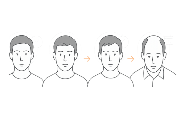 AGAが始まりやすい年代のイメージ|10代後半〜40代で徐々に進む薄毛変化