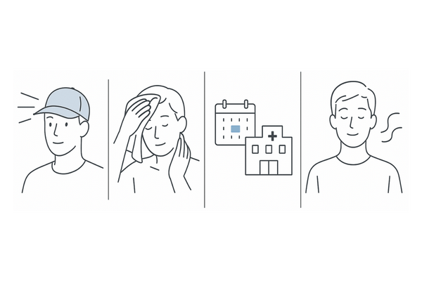 つむじはげの予防・再発防止に有効な4つのポイント(紫外線対策・頭皮を清潔に・定期受診・ストレスケア)