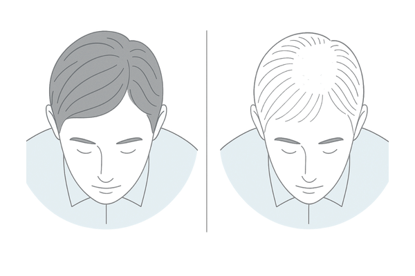 びまん性脱毛症の見た目比較｜正常密度との2パネル