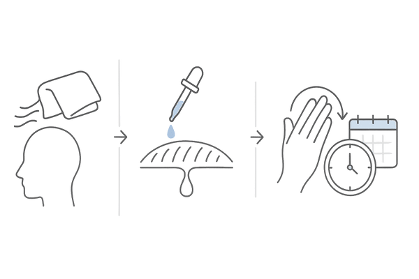 ミノキシジル外用の使い方|正しい塗布手順を示す4ステップ