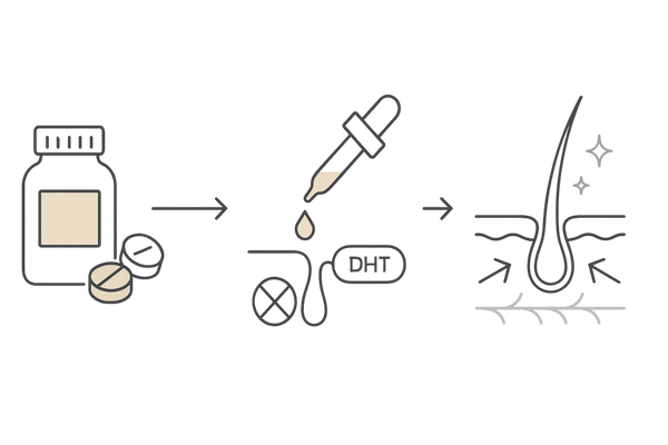 フィナステリド×ミノキシジル併用の相乗効果|AGA治療イメージ