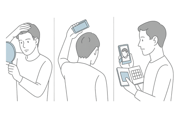 抜け毛の早期発見のためのセルフチェック3ステップ（生え際・頭頂部・記録）