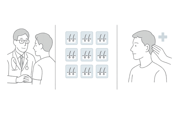 自毛植毛の費用構成（基本料金＋グラフト単価＋追加費用）のイメージ