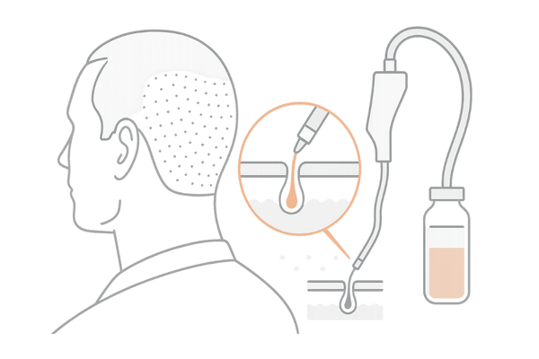 スマートグラフト法の毛包採取イメージ|FUE系自毛植毛・傷跡が目立ちにくい