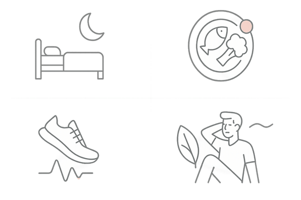 発毛を支える生活習慣の4要素（睡眠・栄養・運動・ストレス対策）