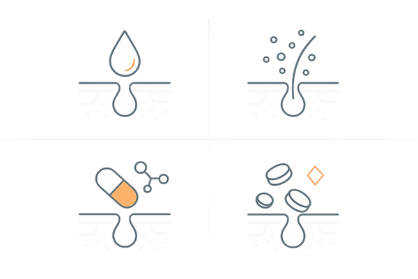 育毛メソセラピーで使われる代表成分を図解｜ミノキシジル・成長因子・ビタミン／アミノ酸・亜鉛