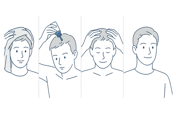 ミノキシジル外用薬を1日2回・朝夜で使う基本ステップ（洗う→乾かす→塗る→なじませる）