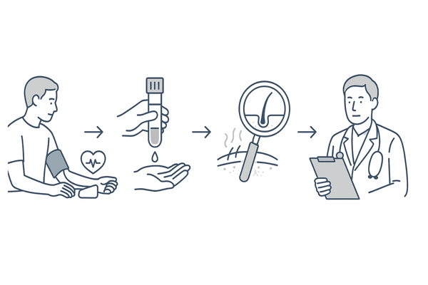 ミノキシジル治療の安全管理フロー｜血圧・検査・頭皮チェック・医師相談