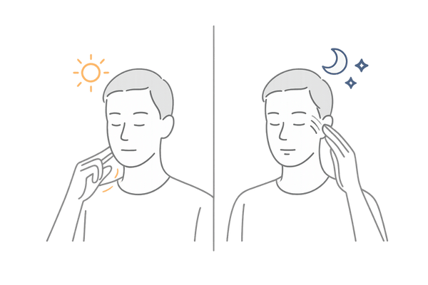 朝と夜の頭皮マッサージの使い分け｜2パネル比較