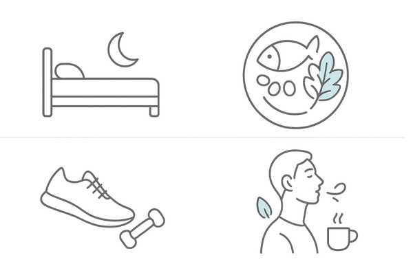 ジヒドロテストステロン対策の生活習慣4要素（睡眠・栄養・運動・ストレス）