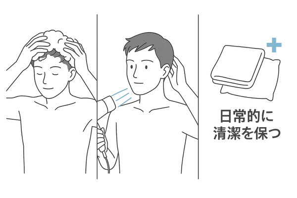 頭皮の吹き出物を和らげる自宅ケアの3ステップ