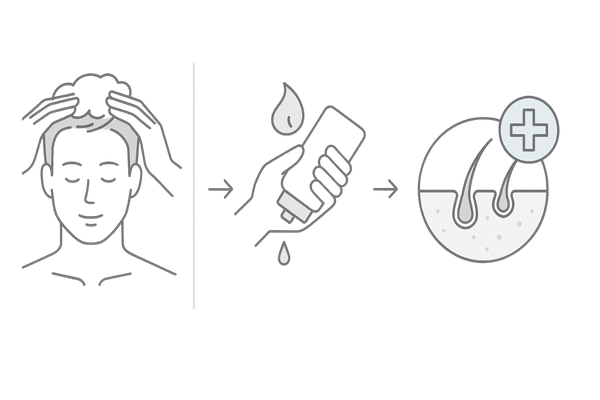 頭皮のブツブツがあるときの基本セルフケア手順(やさしく洗う→鎮静・保護→皮膚科相談)