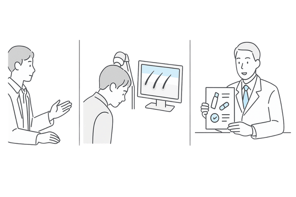 専門クリニックでの頭皮チェックと治療提案の流れ