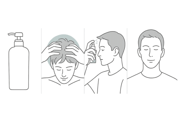 頭皮のフケを抑える正しいセルフケア手順イメージ
