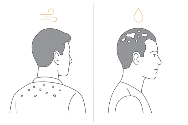 乾燥フケと脂性フケの違い｜症状比較イラスト