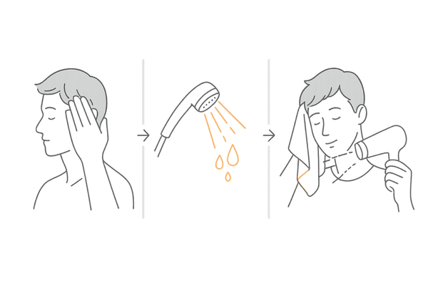 頭皮に優しい洗髪と乾かし方｜3ステップ図解