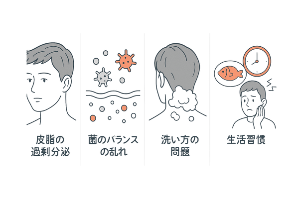 頭皮の臭いが残る4つの主な原因のイメージ