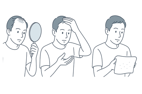 頭皮のベタつきを自分で確認するセルフチェックのイメージ