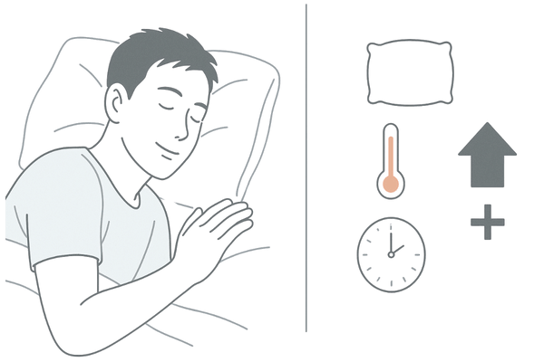 良質な睡眠と頭皮ケアでAGA治療をサポートする男性のイラスト