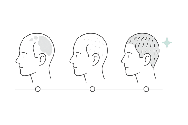 円形脱毛症の治療期間と回復の流れ（初期・中期・安定期）タイムライン