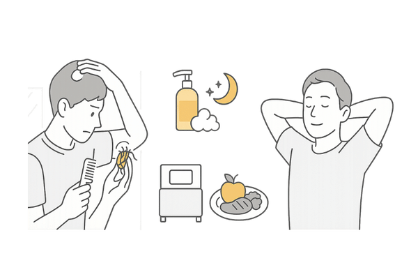 円形脱毛症の早期発見に役立つセルフチェックと生活習慣・ストレス対策イメージ