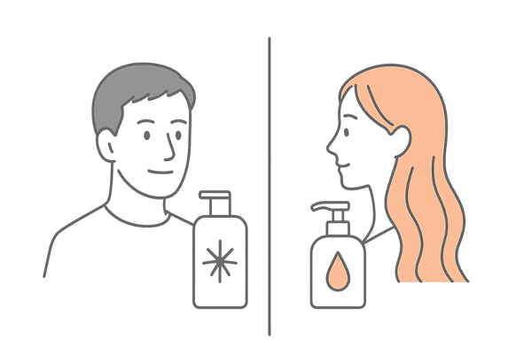 男性向け・女性向けクールシャンプーの選び分けイメージ