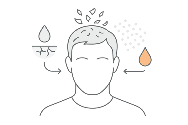 フケが発生するメカニズムと頭皮環境の関係図