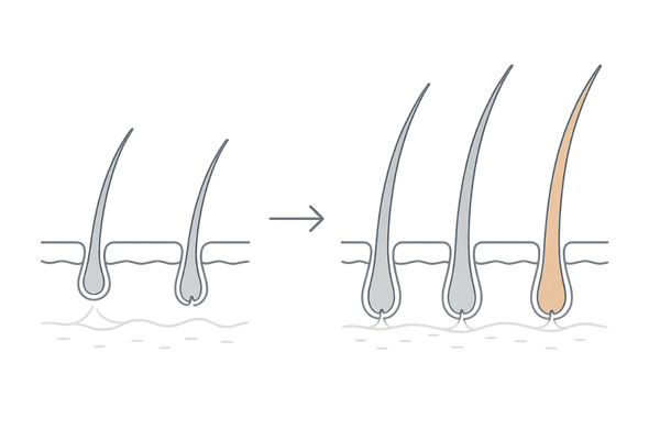 びまん性脱毛症の早期治療でヘアサイクルが整うイメージ図