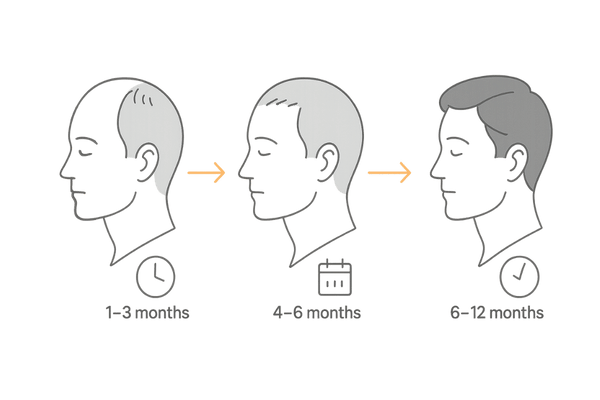 デュタステリドの効果実感までの期間(初期脱毛〜12か月の変化)