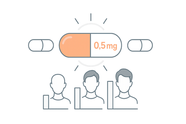 デュタステリド0.5mgと他の用量を比較するイメージイラスト