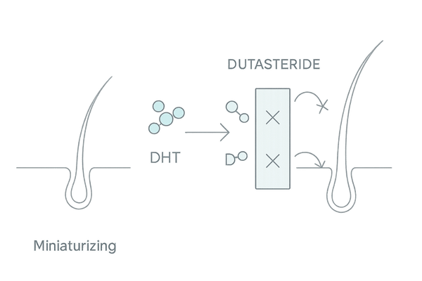 デュタステリドが生え際のDHTを抑えてヘアサイクルを整える仕組み