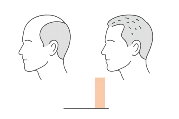 デュタステリドとフィナステリドの臨床比較（生え際・頭頂部の改善傾向）