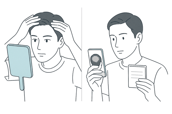 フィナステリドの効果を客観的に見るためのセルフチェック（写真・抜け毛の量・透け感の確認）