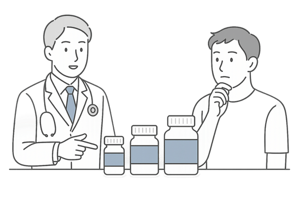 フィナステリド0.2mg・0.5mg・1mgの服用量別比較イメージ