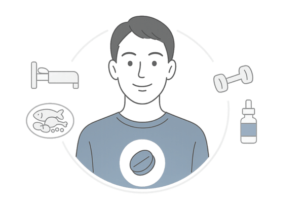 フィナステリドと生活習慣改善・併用治療でAGA対策を行う男性のイメージ