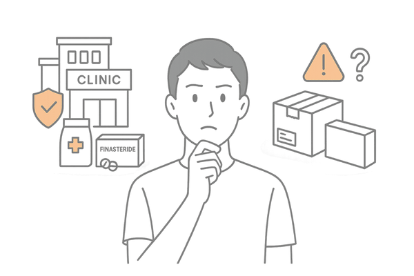 国内と海外のフィナステリドジェネリックの値段と安全性をイメージした比較イラスト