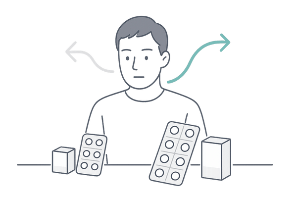フィナステリドジェネリック0.2mgと1mgの用量選択をイメージしたイラスト