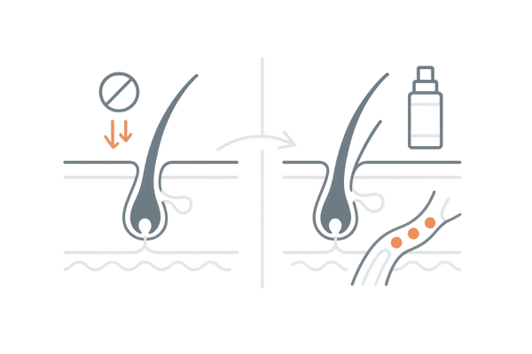 フィナステリドとミノキシジル併用の相乗効果イメージ