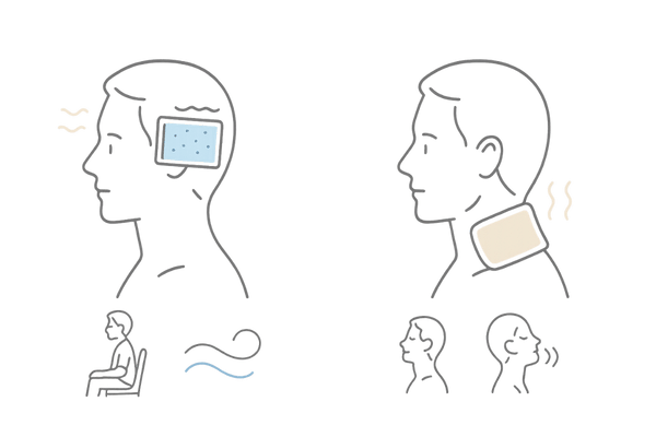頭痛が出たときの初期対応と冷やす・温める使い分け図